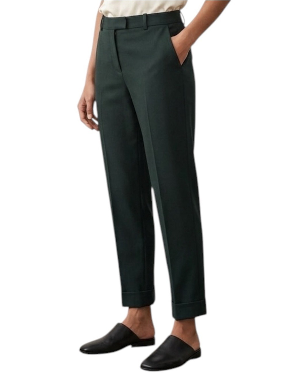 COS Wool Tailored dress Pants Size EU 34 Or US 4 Dark Green